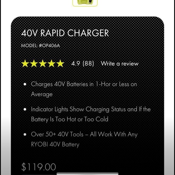 Ryobi rapid charger NIB - Picture 3 of 3